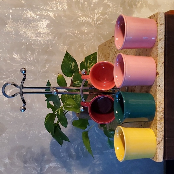 Set of 6 Fiesta mugs with mug holder - Picture 3 of 9